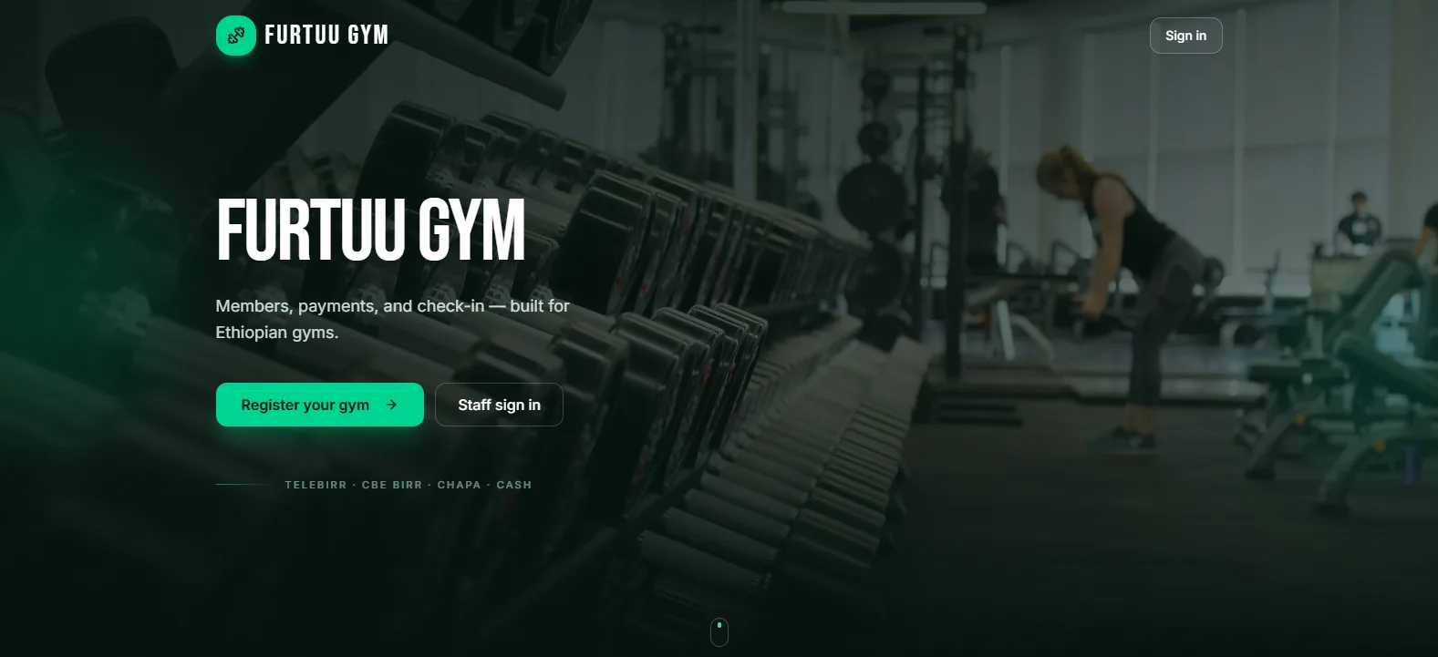 Furtuu Gym interface
